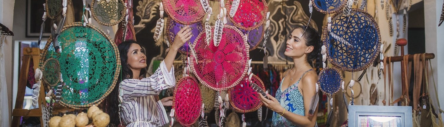 Shopping in Riviera Nayarit Mexico - image of 2 young women shopping