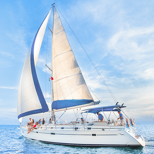 Large sailboat on the water in Riviera Nayarit