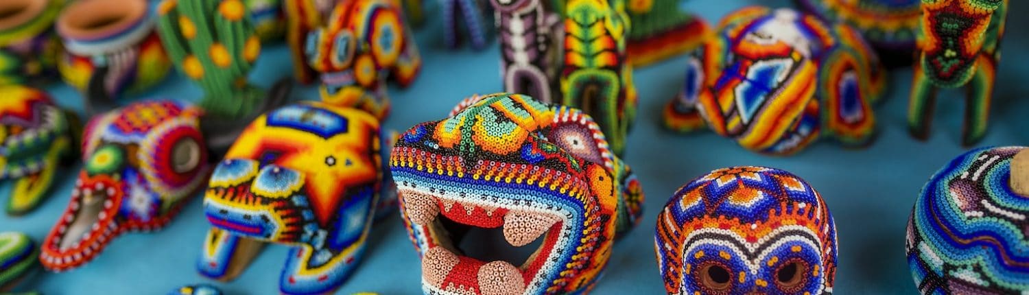 Huichol art in Riviera Nayarit Mexico - image of handmade bead crafts