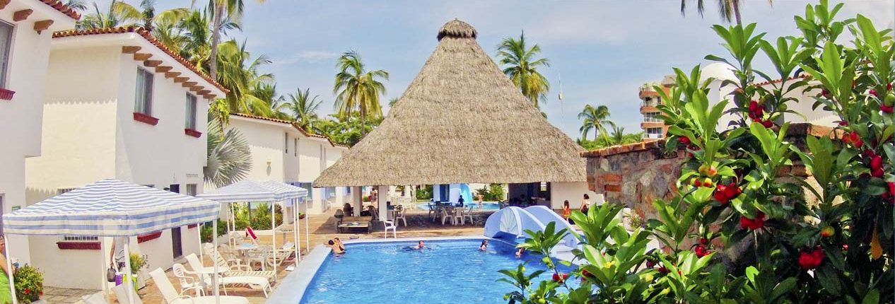 Pool at Bungalows Princess hotel in Bucerias Riviera Nayarit Mexico