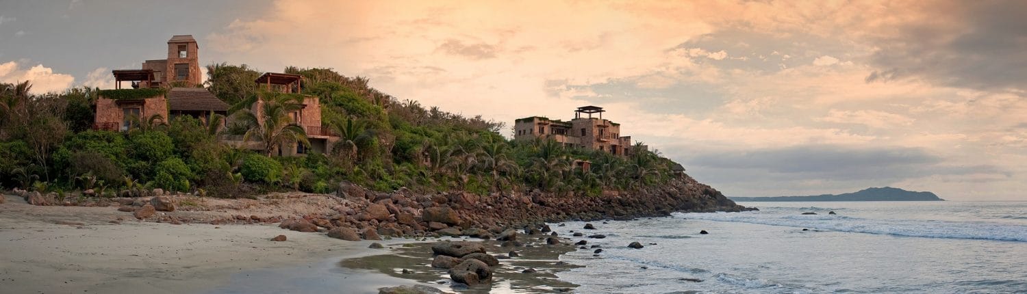 View from the beach of Imanta Resort Punta de Mita in Riviera Nayarit Mexico