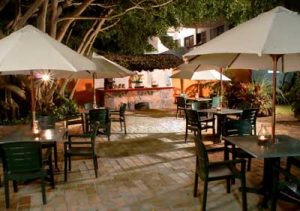 Dining patio at Decameron Los Cocos Hotel in Guayabitos Riviera Nayarit Mexico