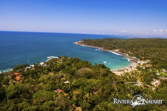 Beach lagoon at Chacala in Riviera Nayarit Mexico