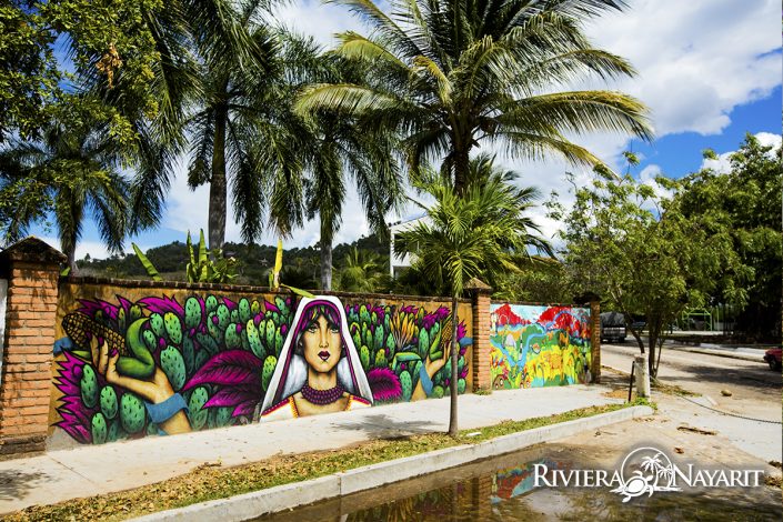 Wall mural in San Pancho Riviera Nayarit Mexico