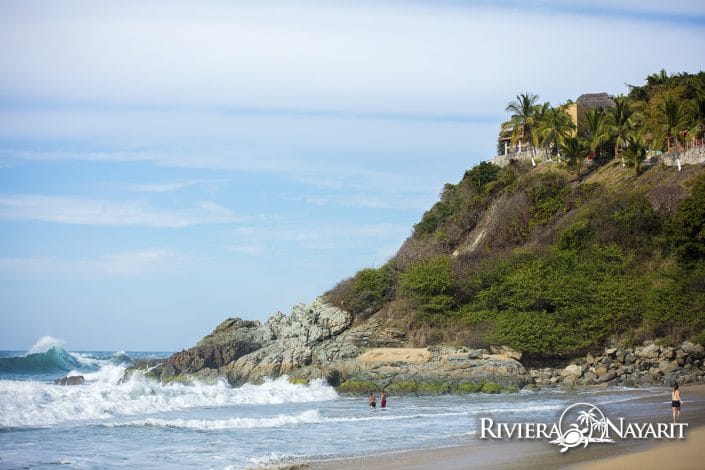 View from the beach in San Pancho Riviera Nayarit Mexico