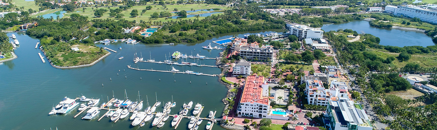 Nuevo Vallarta marina shown from above