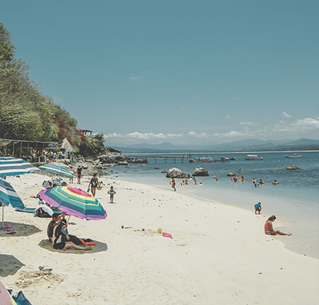 Beach as Isla Coral near Rincon de Guayabitos Nayarit