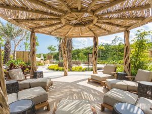 Outdoor shade lounge at Conrad Hotel - Punta de Mita Riviera Nayarit Mexico