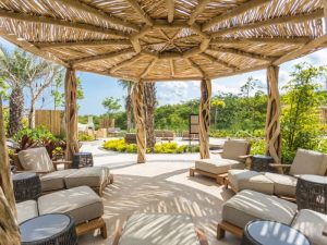Conrad shade Outdoor shade lounge at Conrad Hotel - Punta de Mita Riviera Nayarit Mexico